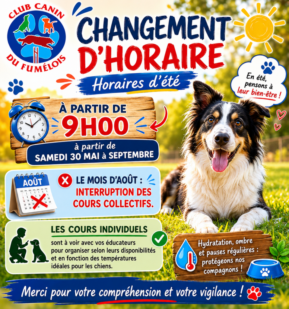 Samedi 30 Mai Horaires d&rsquo;été